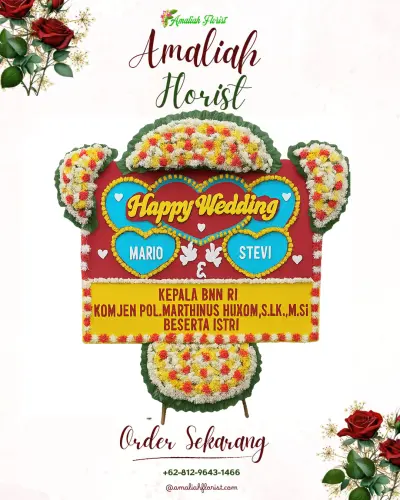 Karangan Papan Bunga Pernikahan di Pai